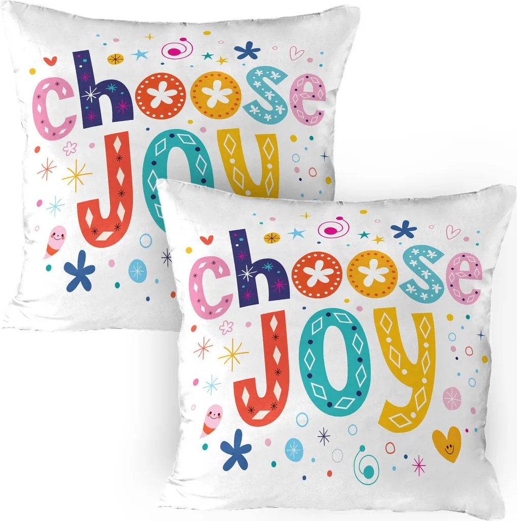 Set 2 Federe 80x80 ABAKUHAUS Scegli Joy | Design Kalli Doodle Colorato
