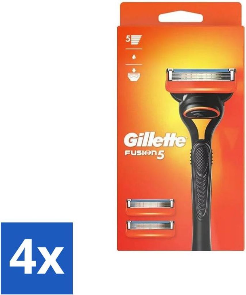 Gillette Fusion 5 Rasierklingen – Ergonomisches Design – 2 Ersatzklingen - Vorteilspack - 4 Stücke