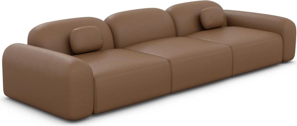Echtleder 4-Sitzer Couch Nuvia Braun