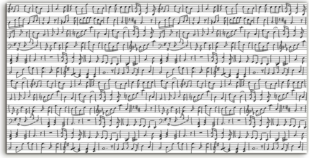 Coloray Acrylbild 120x60 Wandbild Acrylbilder Deko Noten Musik Musiker Schwarz Weiß