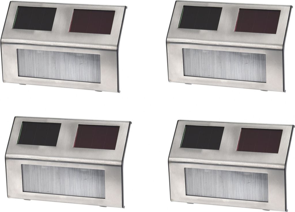 ProGarden 4-tlg. LED-Gartenleuchten-Set Solar Edelstahl