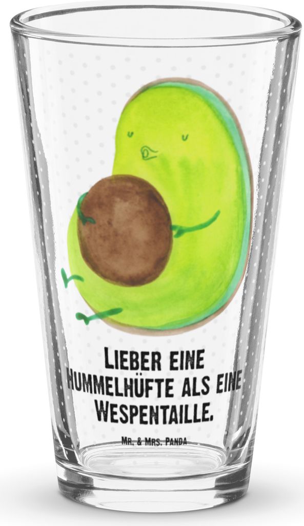 Mr. & Mrs. Panda Tumbler Avocado Pfeifen - Transparent - Geschenk, Schwanger, Rund, Wasserglas, Diät, Pint Glas, Abnehmen, Longdrinkglas, Bierglas