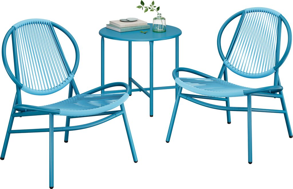 SONGMICS Balkonmöbel, 3er Set, Gartenmöbel-Set, mit Tisch, Produktbild 