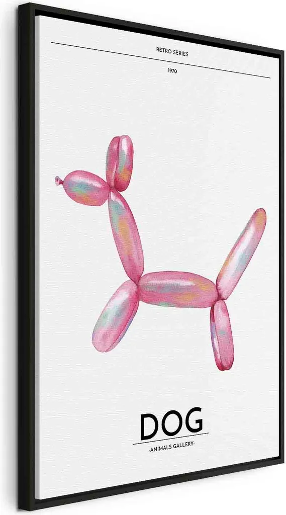 Quadro su tela italiano - Holo-Dog - Cane colorato in stile retrò 40x60 cm Astratto n-C-10054-b-a