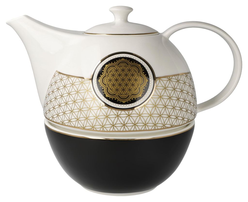Goebel Lotus Blume des Lebens Teekanne mit Stövchen Produktbild 