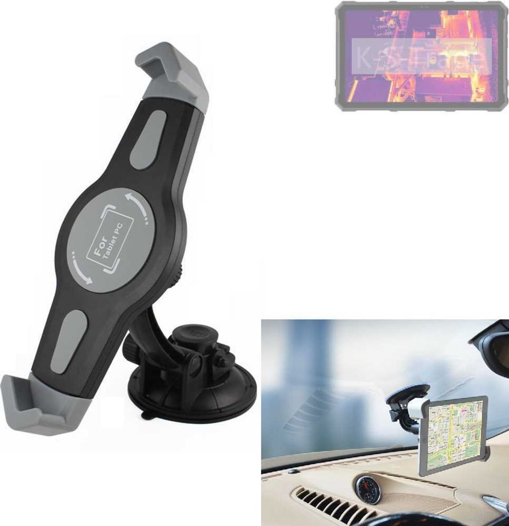 K-S-Trade Scheiben-Halterung für Tablets kompatibel mit Ulefone Armor Pad 4 Ultra Thermal KFZ Tablet Saugnapf Auto Halterung Windschutzscheibe Holder