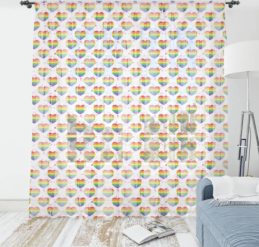 Arazzo Lavabile ABAKUHAUS Pride 160x274cm Cuori Arcobaleno Rosa