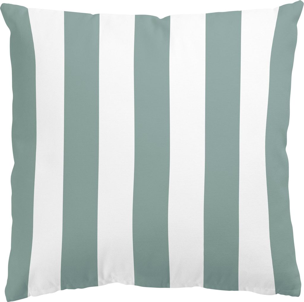 Dekokissen Muster drinnen / Indoor Zierkissen Canvas waschbar Streifen türkis Sofakissen ohne Füllung