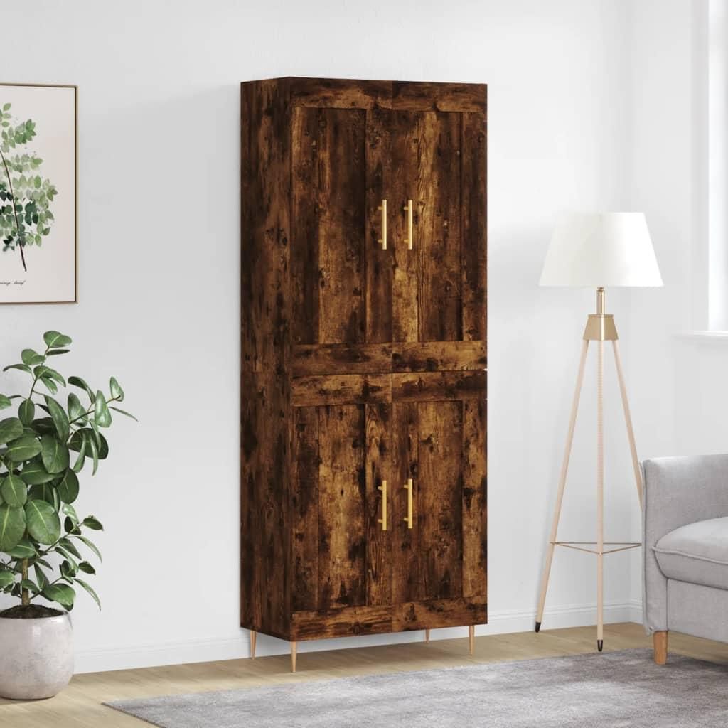 vidaXL Highboard Räuchereiche 69,5x34x180 cm Holzwerkstoff
