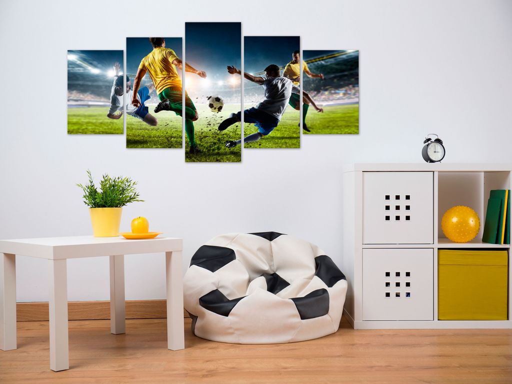 Akustikbild Fussball Stadion 200x100 cm Bilder Akustikschaum Hochleistungsschallabsorber Schallschutz Leinwand 5 tlg Wandbild Raumakustik Schalldä...
