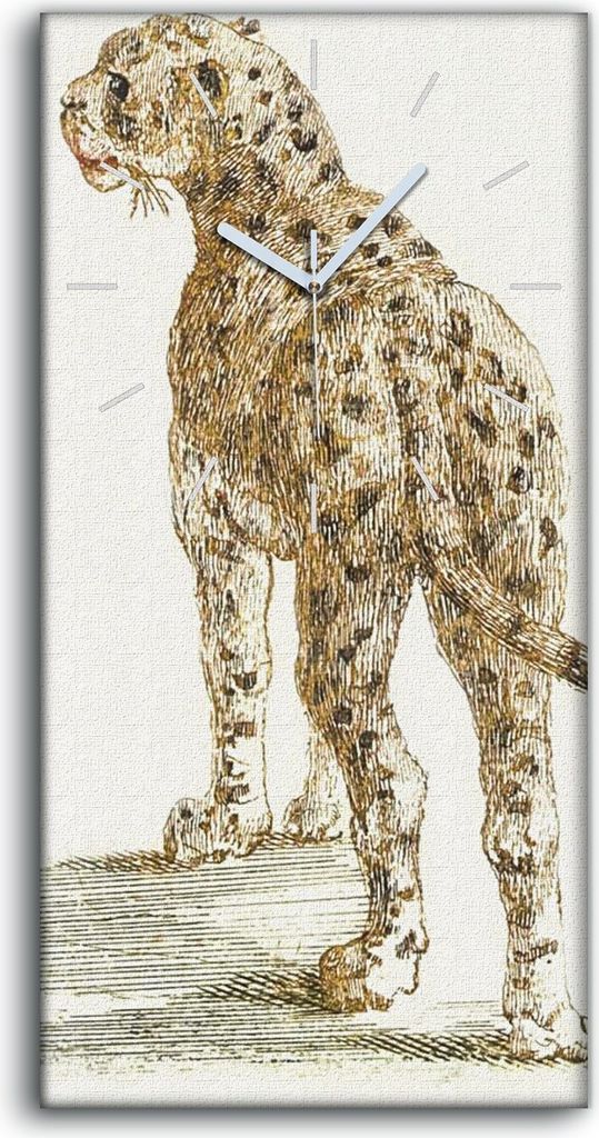 Dekor Leinwand Uhr Wandbilder 30x60 Zeichnen von Tieren Katzen Leoparden - weiße Hände