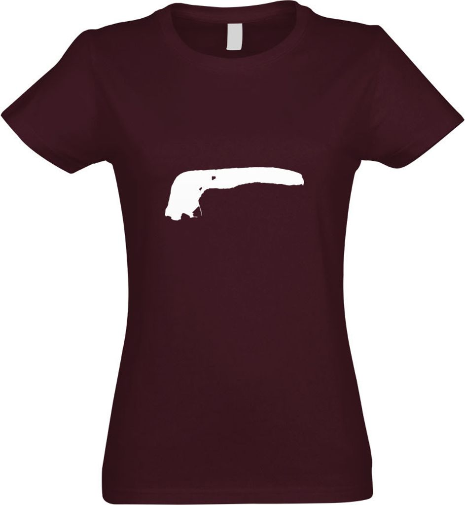 Kiwistar - T-Shirt tailliert - Damen - Burgund - Langeoog - Deutschland - Insel - mit Motiv Bedruckt - Funshirt Design - Sport - Freizeit - Damen - M