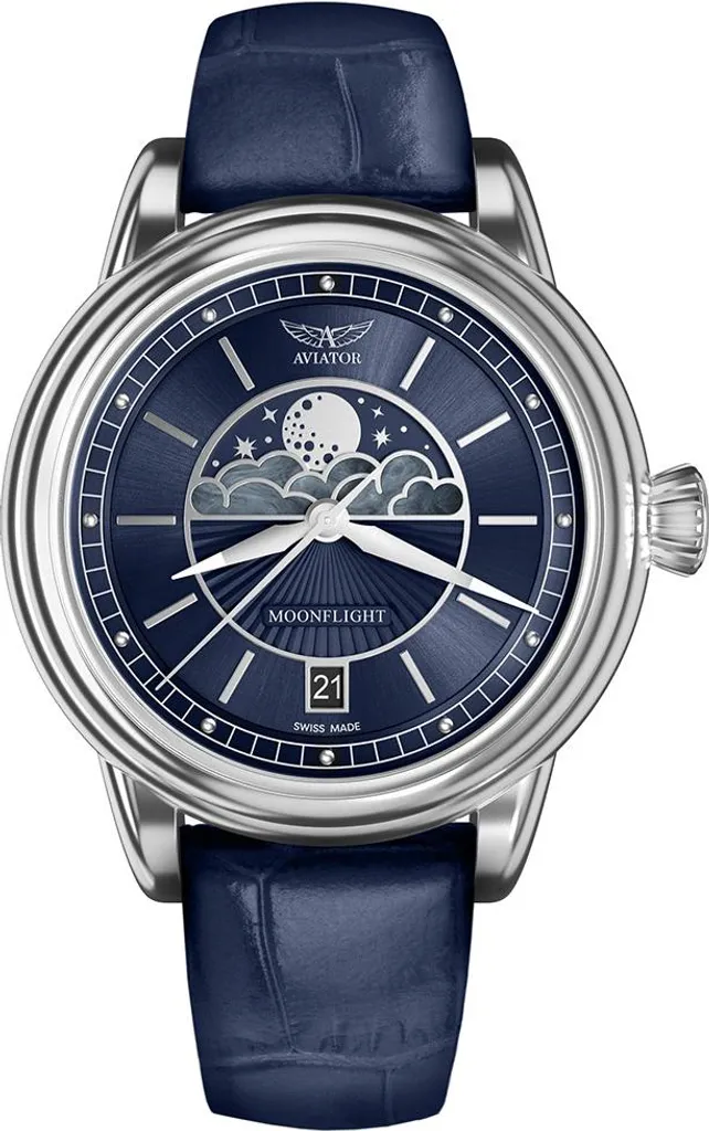 Montre Aviator bleue pour femme V.1.33.0.255.4 - Idéale pour le quotidien