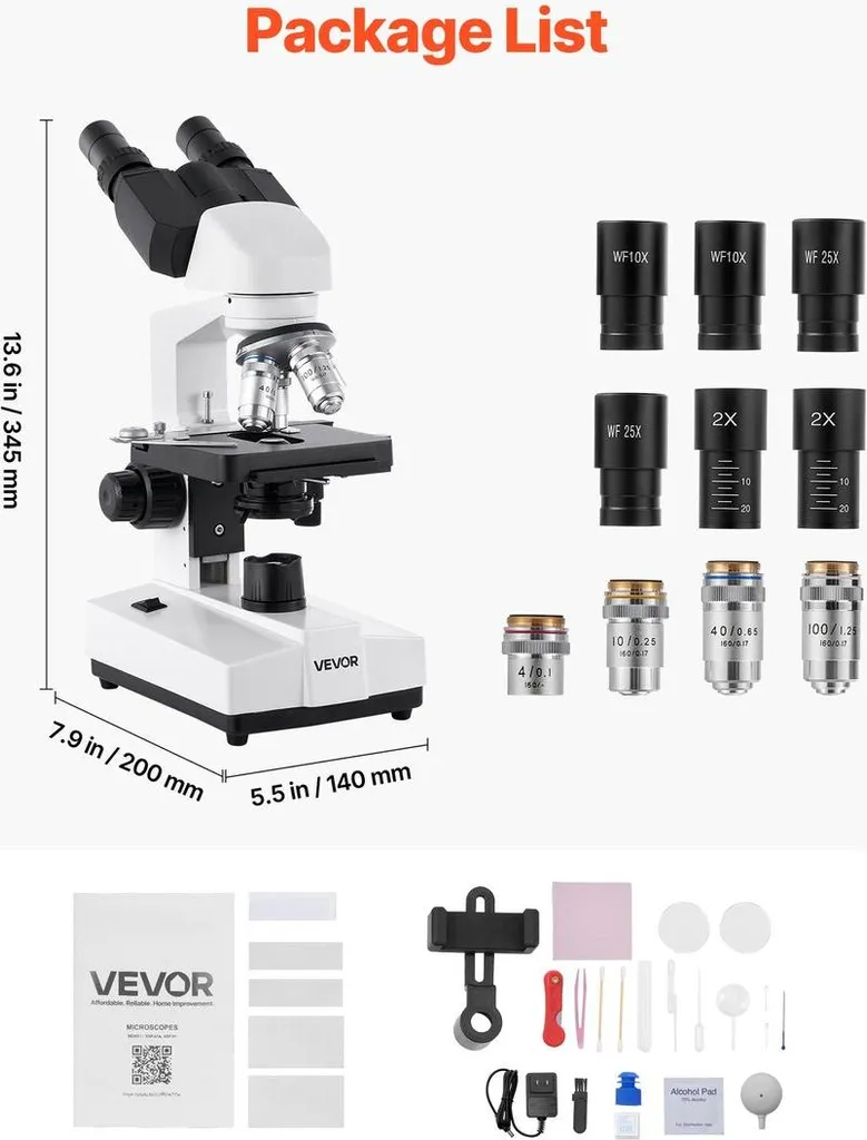 Microscope de Laboratoire Binoculaire 5000X à Double Jeu d'Oculaires