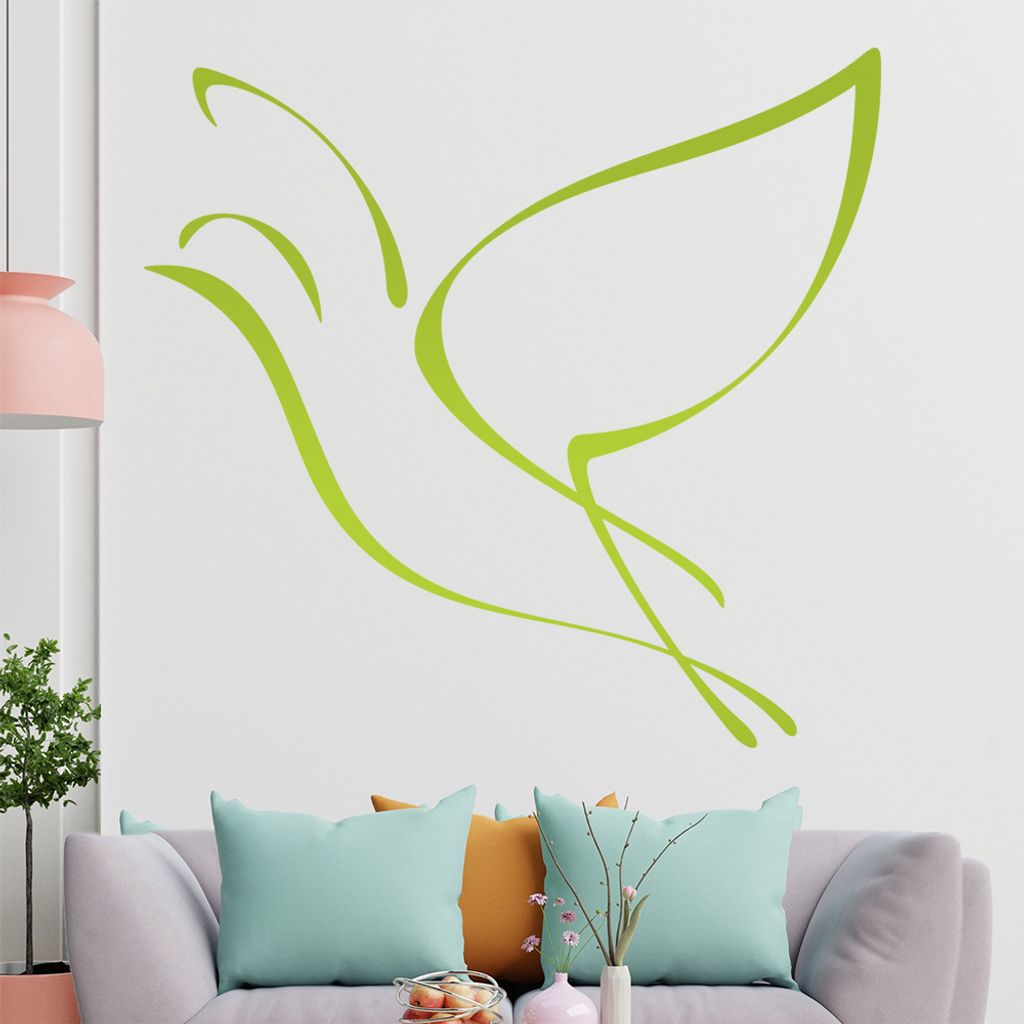 Fliegender Vogel Linien Wandtattoo in 6 Größen - Wandaufkleber Wall Sticker - Dekoration, Küche, Wohnzimmer, Schlafzimmer, Badezimmer