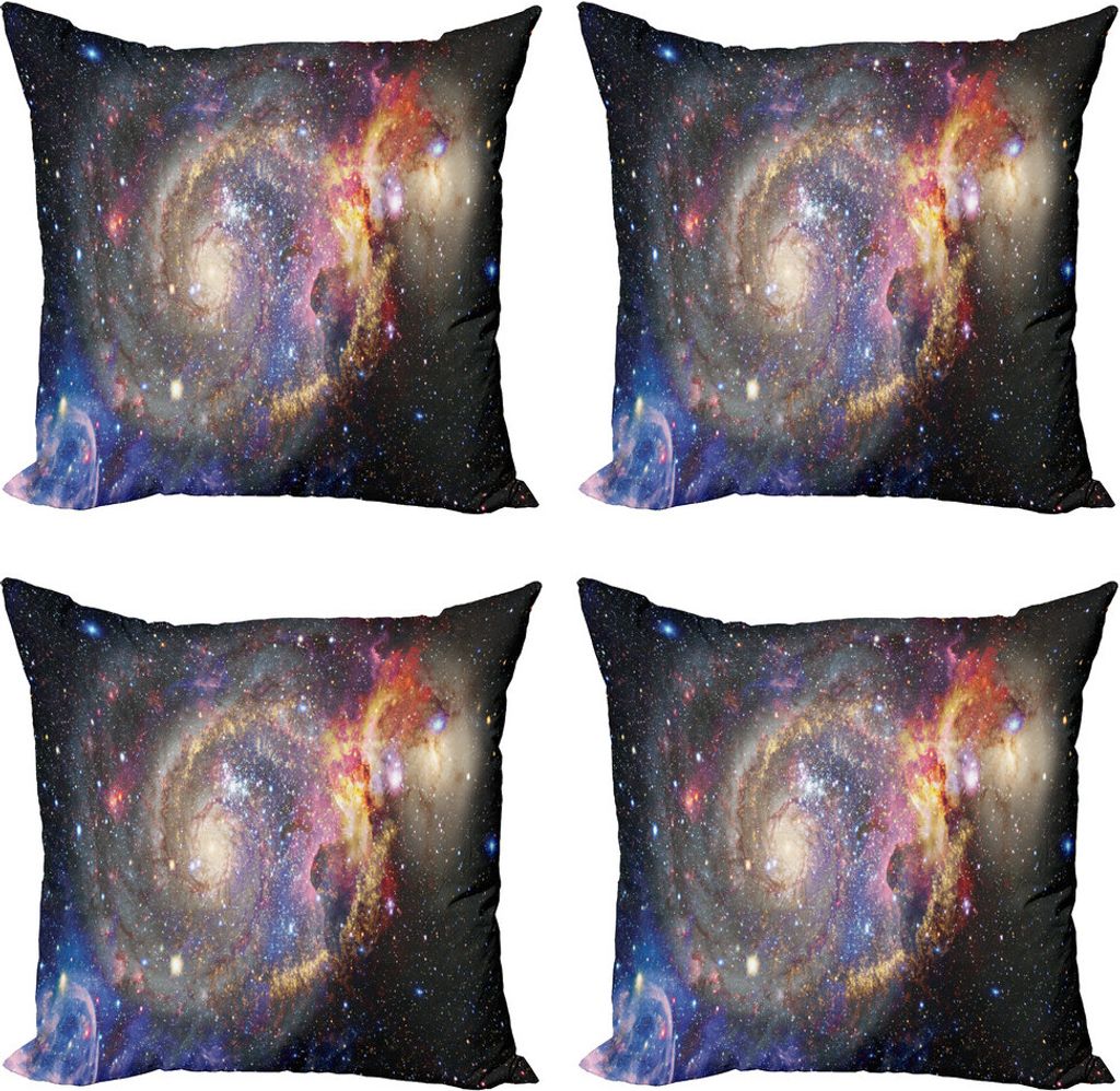 ABAKUHAUS Platz Kissenbezug Set (4 Stück), Kosmische Himmel Farbübergänge, Moderner Doppelseitiger Digitaldruck, 50 cm x 50 cm, Mehrfarbig