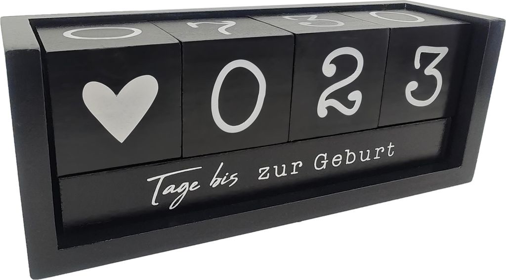 Jahres Countdown Kalender Holz-Tischkalender, Tagezähler