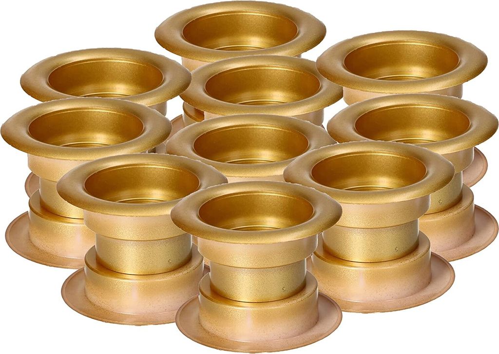 KOTARBAU 10er Set Luftgitter Rund Goldsatin aus Kunststoff für Badezimmertüren