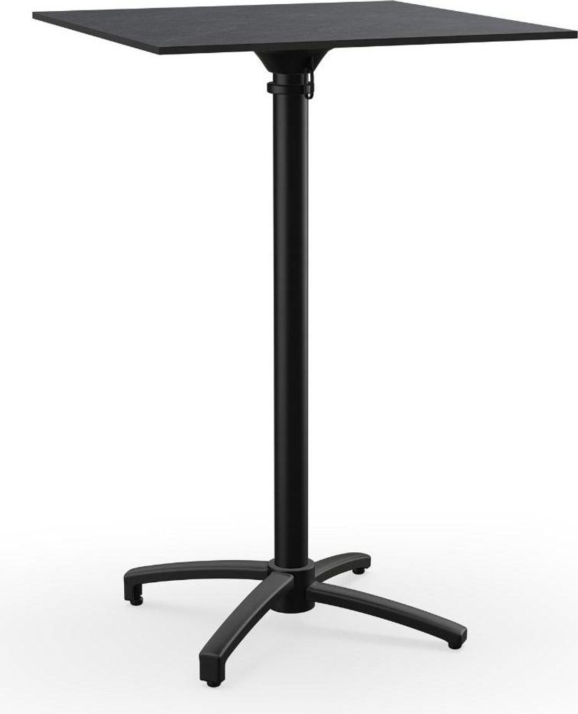Gastro Outdoor Stehtisch HPL Compact Premium | Grafit Schiefer | 70x70 cm | Rene Gestell | Germany klappbar