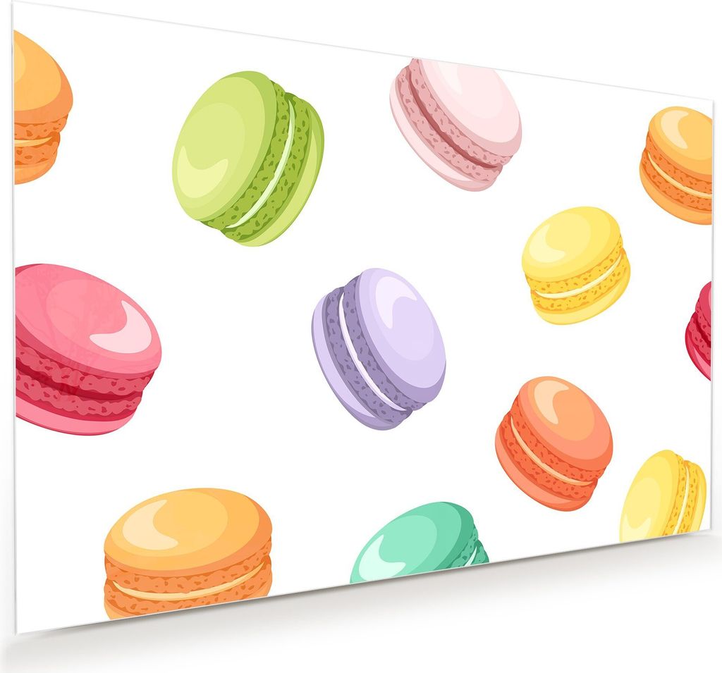 Glasbild Wandbild Kekse fliegend 60x40cm in XXL für Wohnzimmer, Schlafzimmer, Badezimmer, Flur