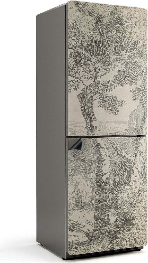 Archaische Baumskizze – Magnetische Kühlschrank Abdeckung – Dekorfolie magnetisch Küche – Kühlschrank Magnet Deko – selbstklebende Magne...