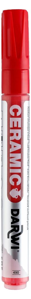 Darwi 6x Keramikfarbe, Marker 2mm Spitze, 6ml, Zinnober DA0340013490C