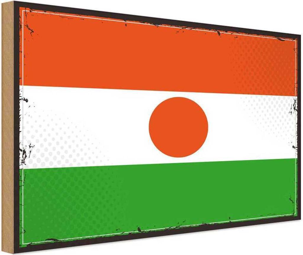 vianmo Holzschild 30x40 cm Nigers Retro Niger Flagge Fahne Wappen