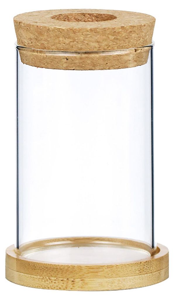 Vermehrungsstation aus Glas mit Holzdeckel, Tischvase für Hydrokulturpflanzen, Luftpflanzen und Stecklinge