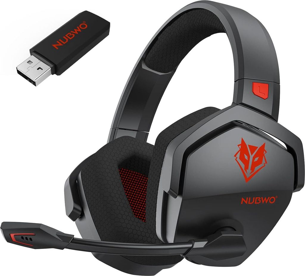 Wireless Gaming Headset für PS5, PS4, PC, Rauschunterdrückung über Ohr-Gaming-Kopfhörer mit Mikrofon, 17+ Stündige Wireless-Nutzung