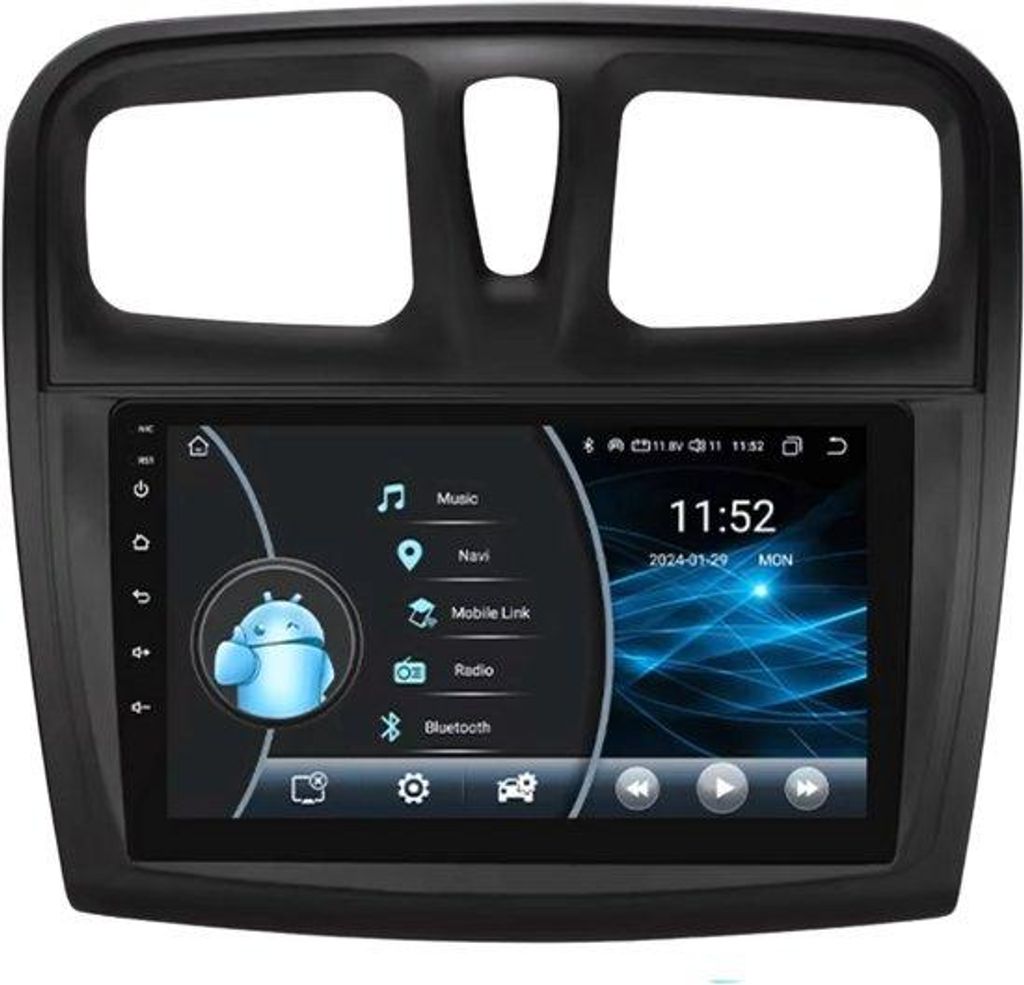 Autoradio mit Bluetooth und CarPlay für Renault Logan 2 & Sandero 2 (2012–2019) – Kompatibel mit Apple und Android – Stereoanlage mit Naviga...