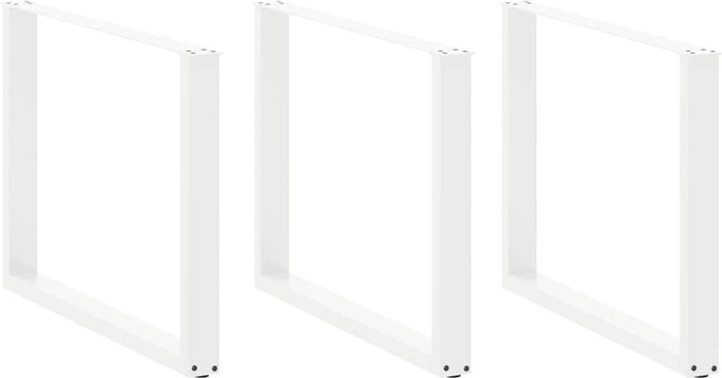 Esstischbeine U-Form 3 Stk. Weiß 100x(72-73) cm Stahl