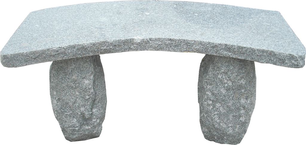 Dehner Gartenbank gebogen, 2-Sitzer, ca. 100 x 40 x 45 cm, Granit, grau