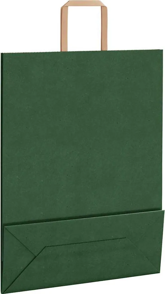 Buste Carta Kraft Verde 32x12x42 cm con Manici Ritorti - 250 pezzi - 6