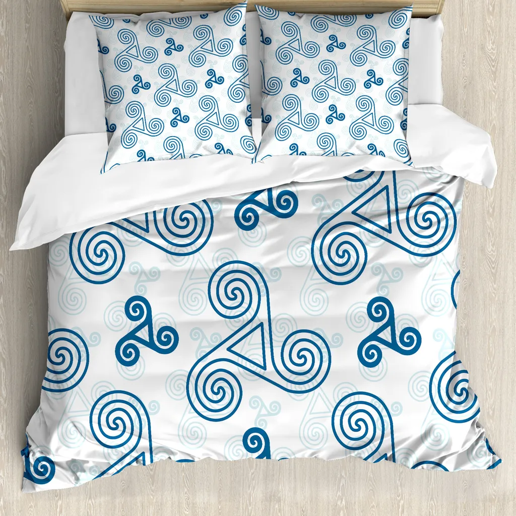 Set Letto Triskel ABAKUHAUS Blu Bianco: Stile Celtico e Igiene 200x200