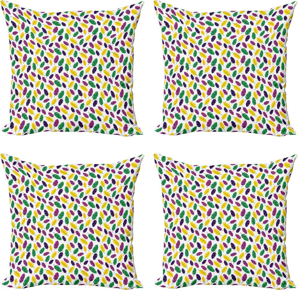 ABAKUHAUS Karneval Kissenbezug Set (4 Stück), Symbolischer Karnevalentwurf, Moderner Doppelseitiger Digitaldruck, 45 cm x 45 cm, Mehrfarbig