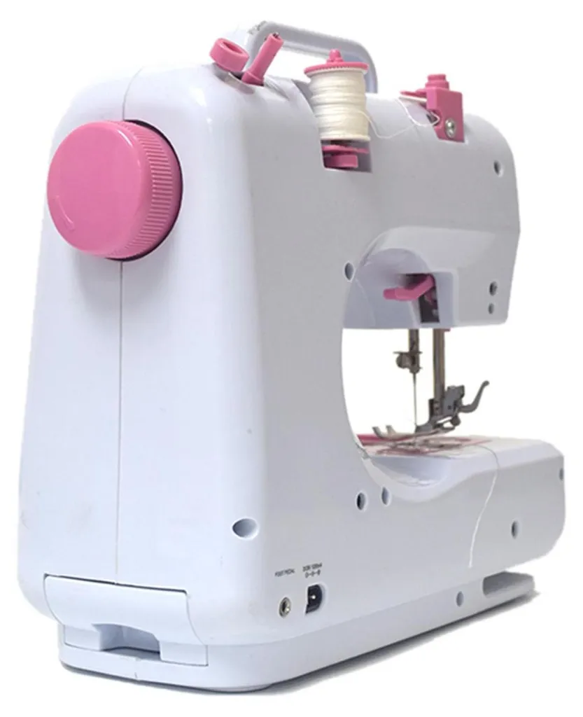 Machine à coudre 12 points de suture avec double fil et sélecteur rose