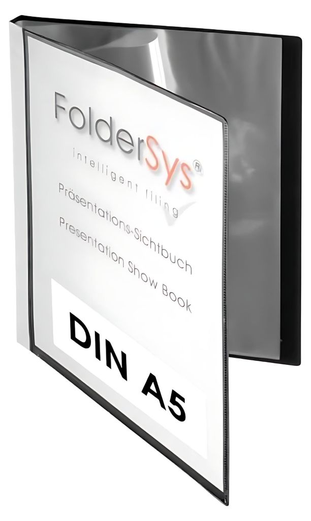 FolderSys 25025-30 A5 Sichtbuch schwarz mit 20 Hüllen Immagine del prodotto 