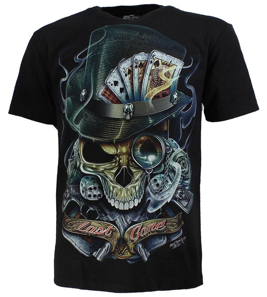Biker Glow in the Dark Last Game T-Shirt Schwarz – Hohe Produktbild 