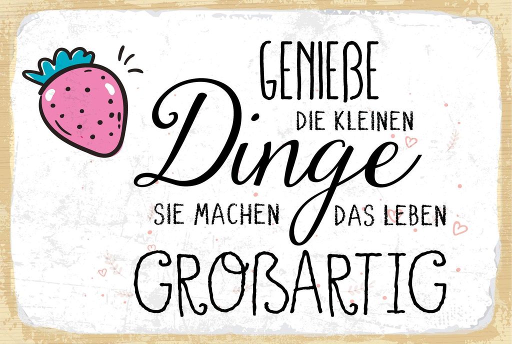 vianmo Holzschild 12x18 cm Genieße die kleinen Dinge sie machen