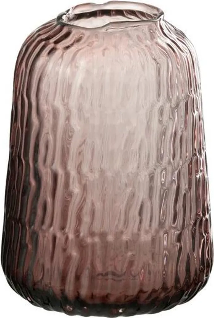 Vase design rose pastel en verre poli transparent pour salon chic