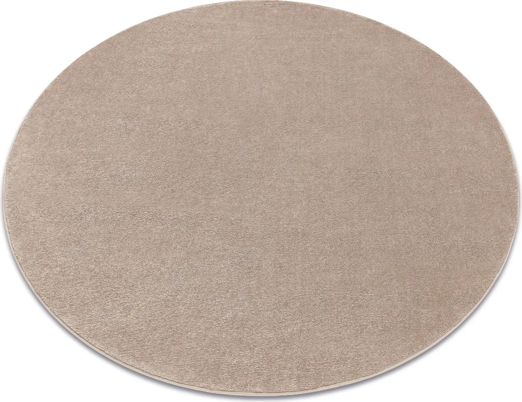 Tapis rond SOFTY beige 120 cm - Tapis de salon uni cercle ultra doux