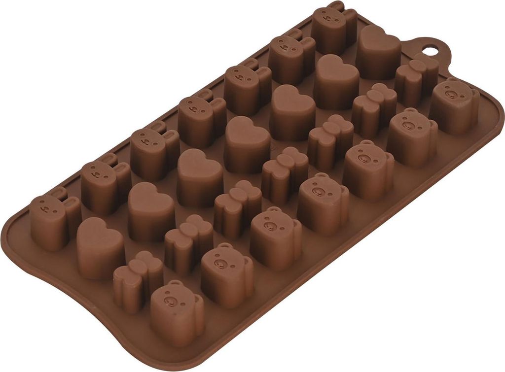 Schokoladen-Bonbonform, niedliche Silikon-Backform, wiederverwendbar für Eiswürfel, Gelee, Pudding CC-082
