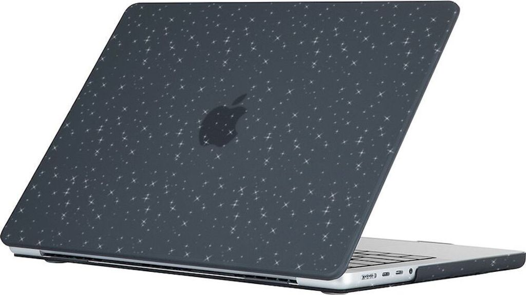 Mobigear Sparkle MacBook Air 13 Zoll (2022-2025) Hardcase Hülle MacBook Case - Schwarz - Model A2681 / A3113 / A3240