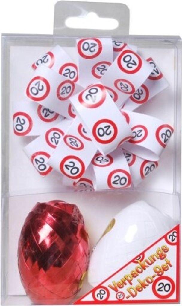 1x Verpackungs-Deko-Set zum 20. Geburtstag 3-teilig Produktbild 