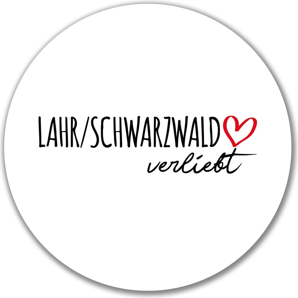 Huuraa Aufkleber Lahr/Schwarzwald verliebt 10cm rund Sticker Geschenkidee