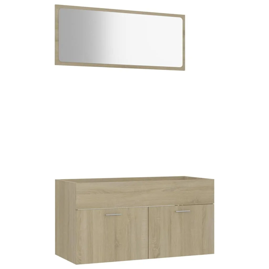 vidaXL Set Mobili Bagno 2 pz Rovere Sonoma: Arredo Bagno Robusto e Moderno
