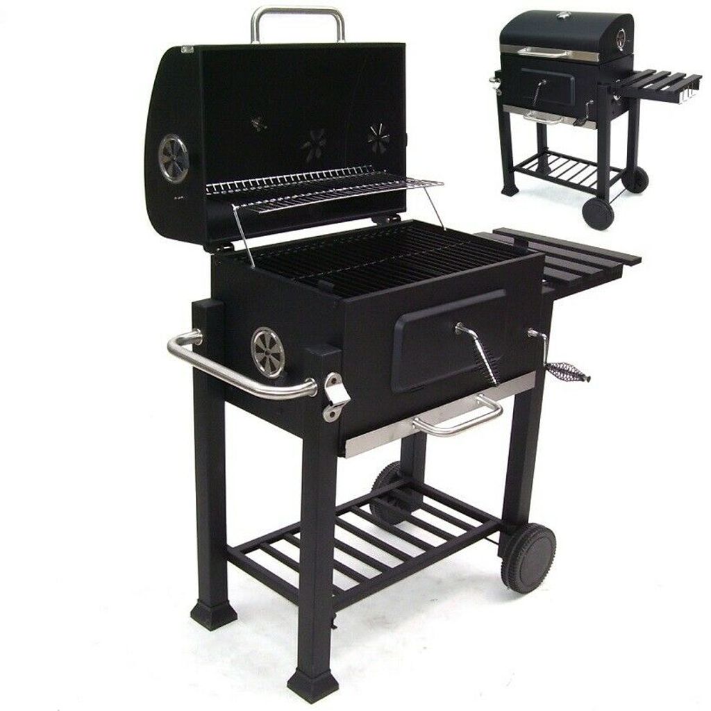 Grillwagen XXL Holzkohlegrill Holzkohle BBQ Grill Gartengrill Kohlegrill 56511