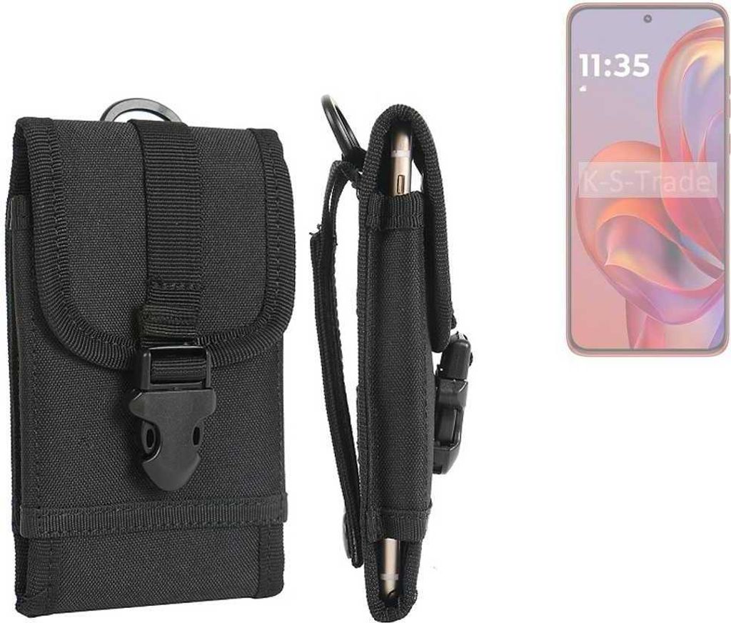 K-S-Trade Holster Handy Hülle kompatibel mit Motorola Moto S50 Holster Handytasche Gürtel Tasche Schutz Hülle Robust Outdoor schwarz