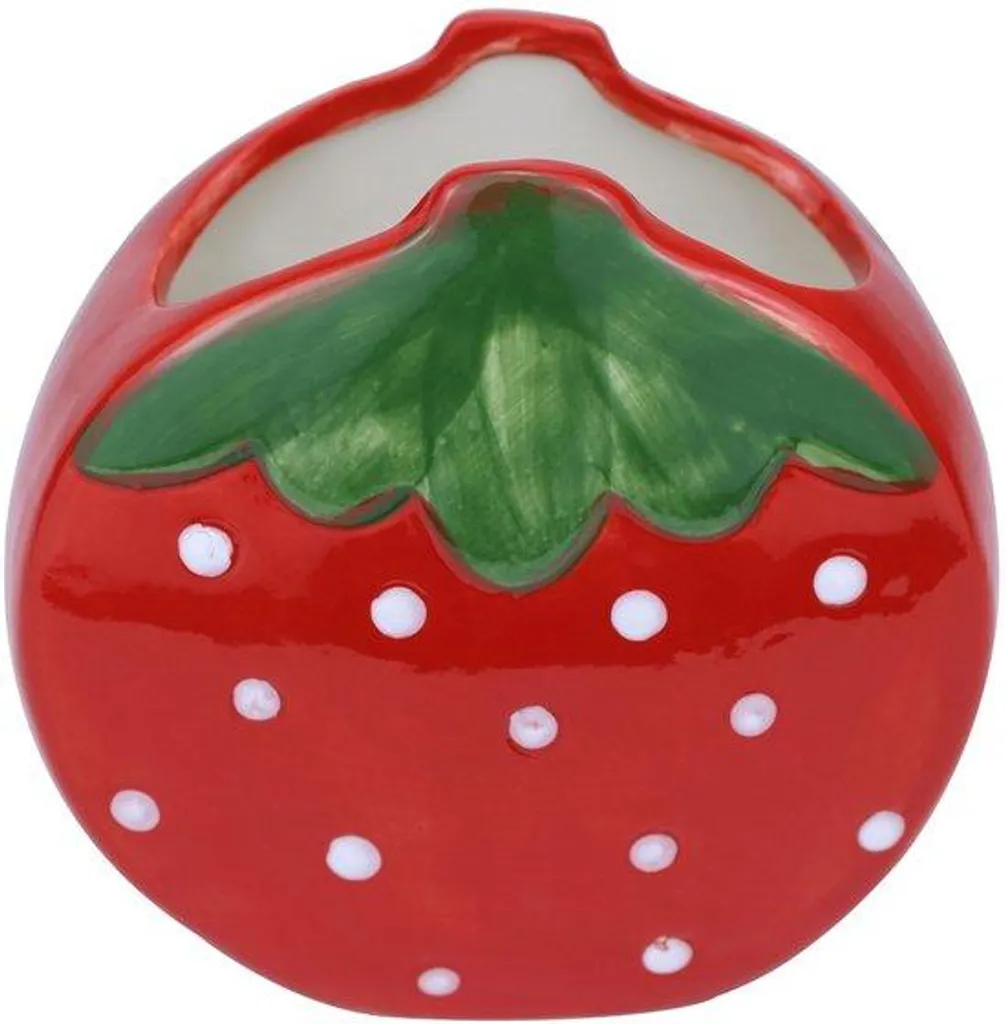 Organiseur de bureau design bohème rouge en céramique sculptée 15cm
