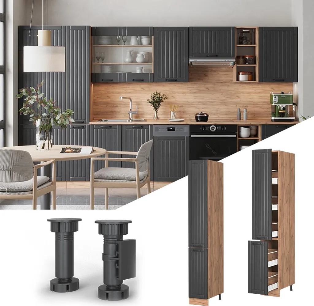 Rangement Cuisine Mural Compact 30cm Gris Vicco pour Petits Espaces